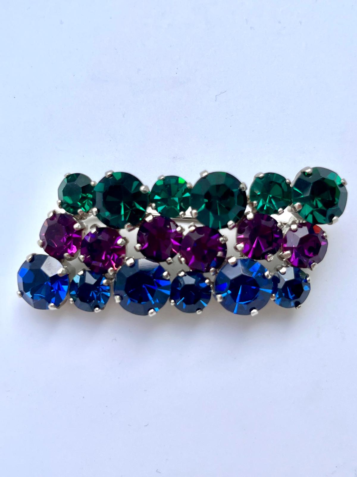 8445 Vintage Swarovski Kristallen Brosche 60mm