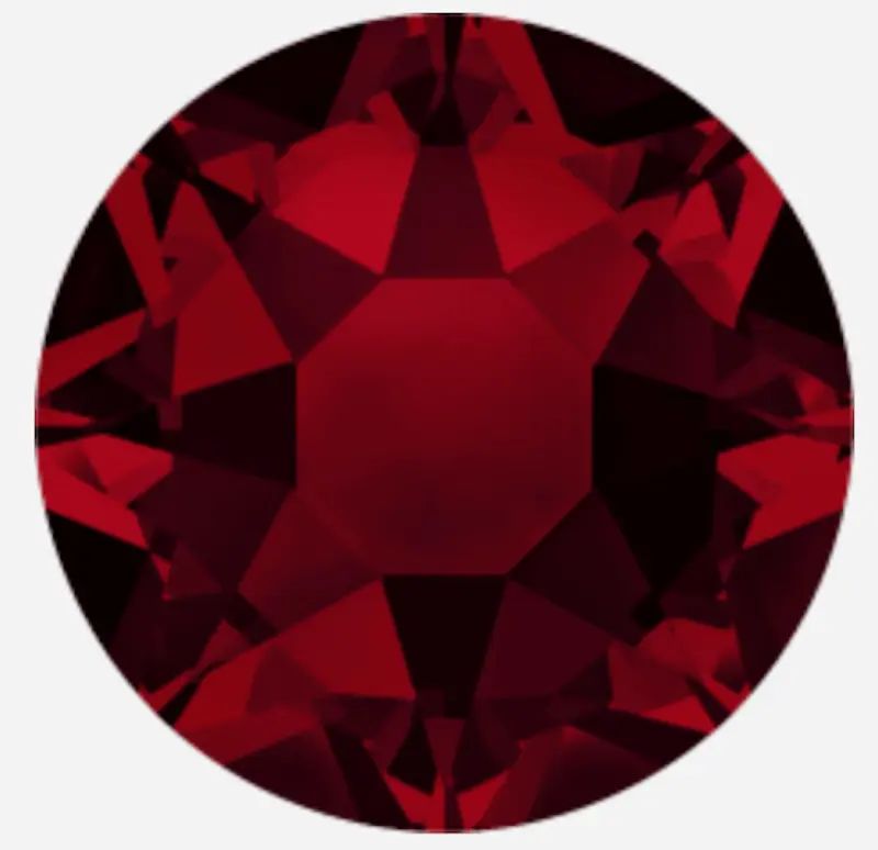 Swarovski® Nail Crystals Flat Rund Dark Siam SS3