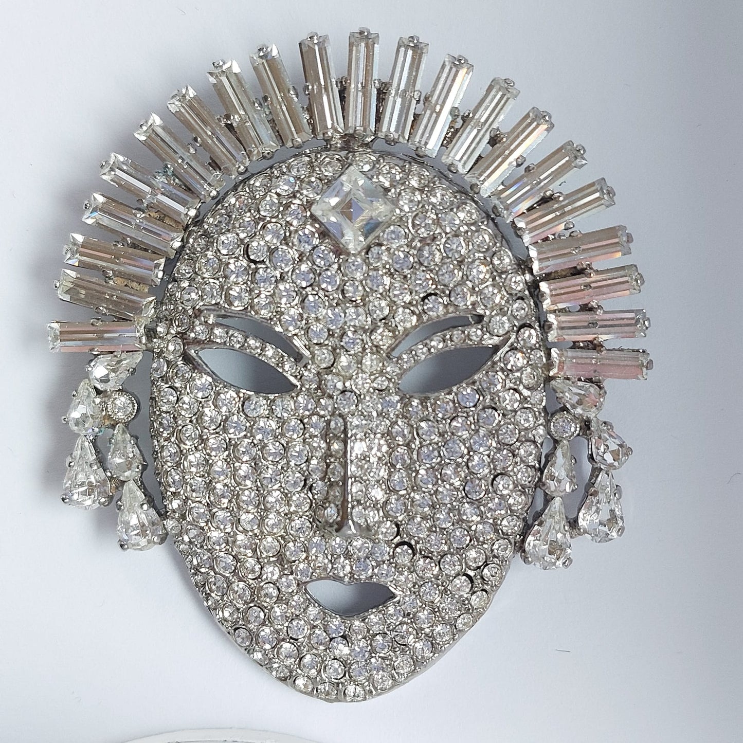 8085 Vintage Brosche mit Swarovski-Kristallen 70x63mm