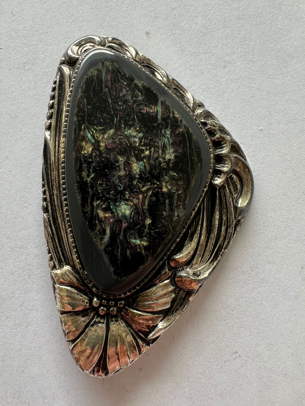 8522 Vintage Faux Marmor Brosche 75mm