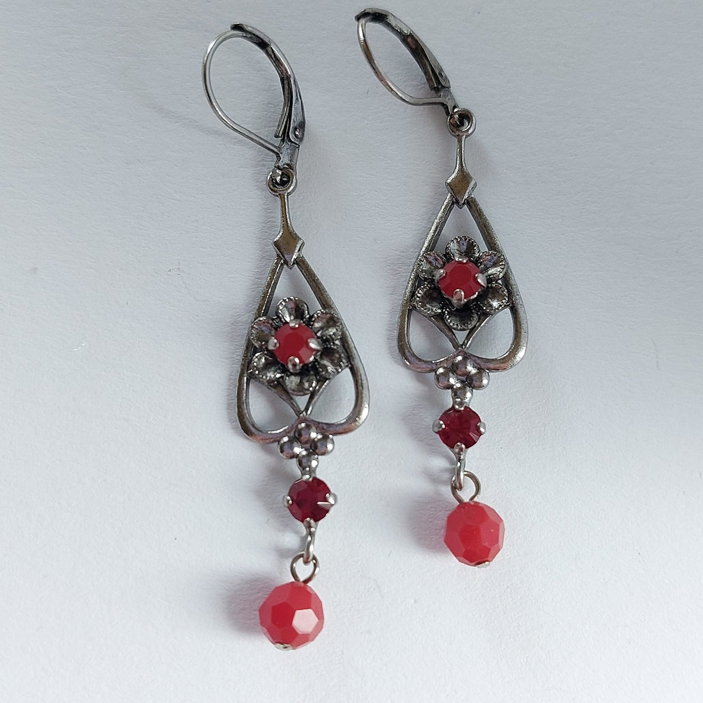 3567 Vintage Ohrringe mit Swarovski Kristallen 55mm