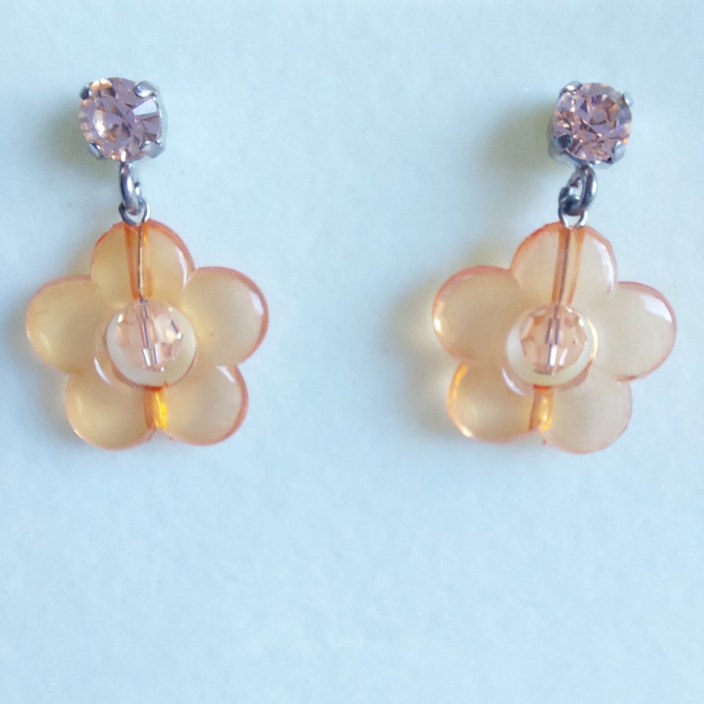 3499 Vintage-Ohrringe mit Swarovski Kristallen 30mm