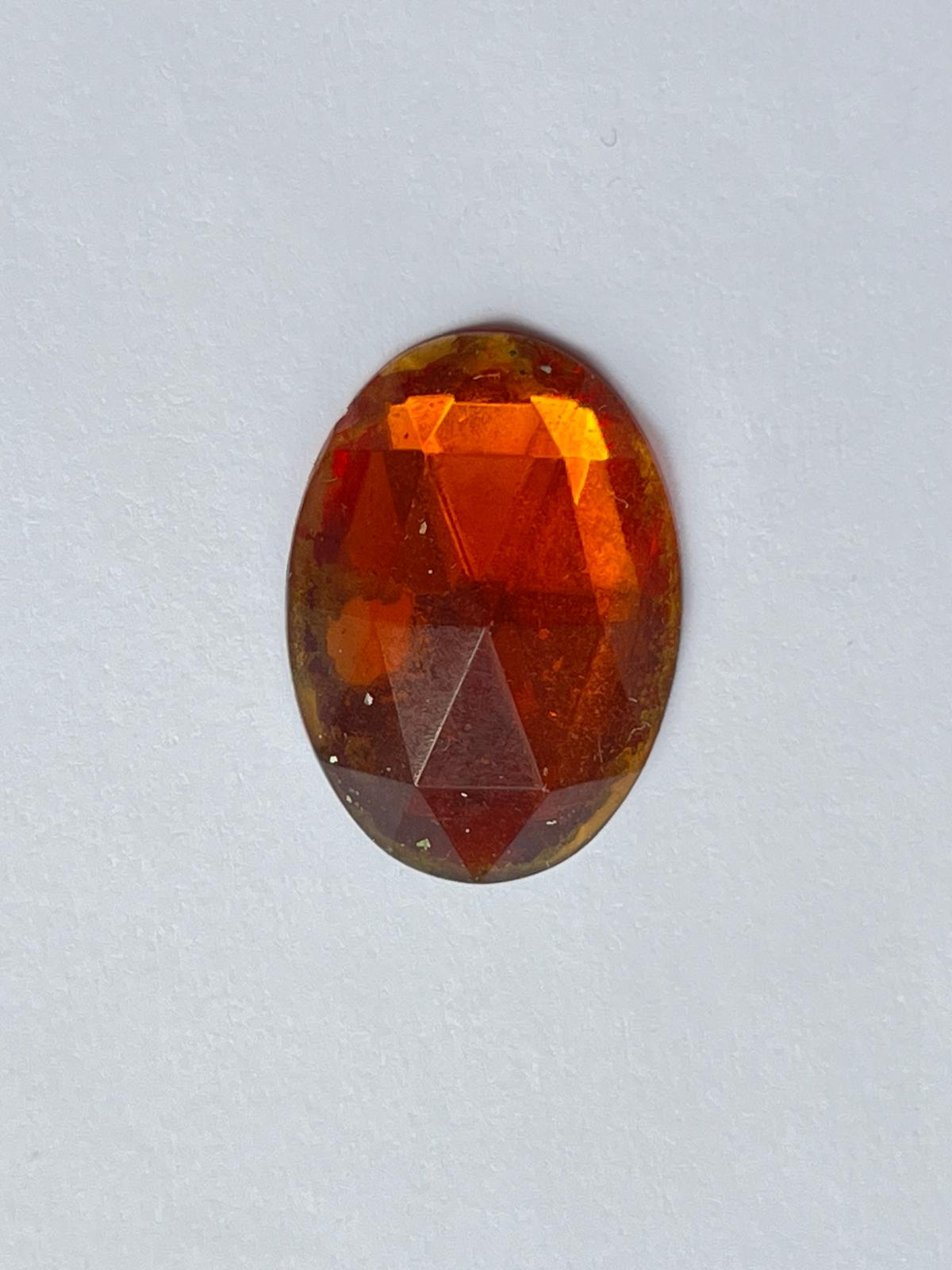 5813 Vintage Kunststoff Oval Crystal Cut Cabochon 25mm