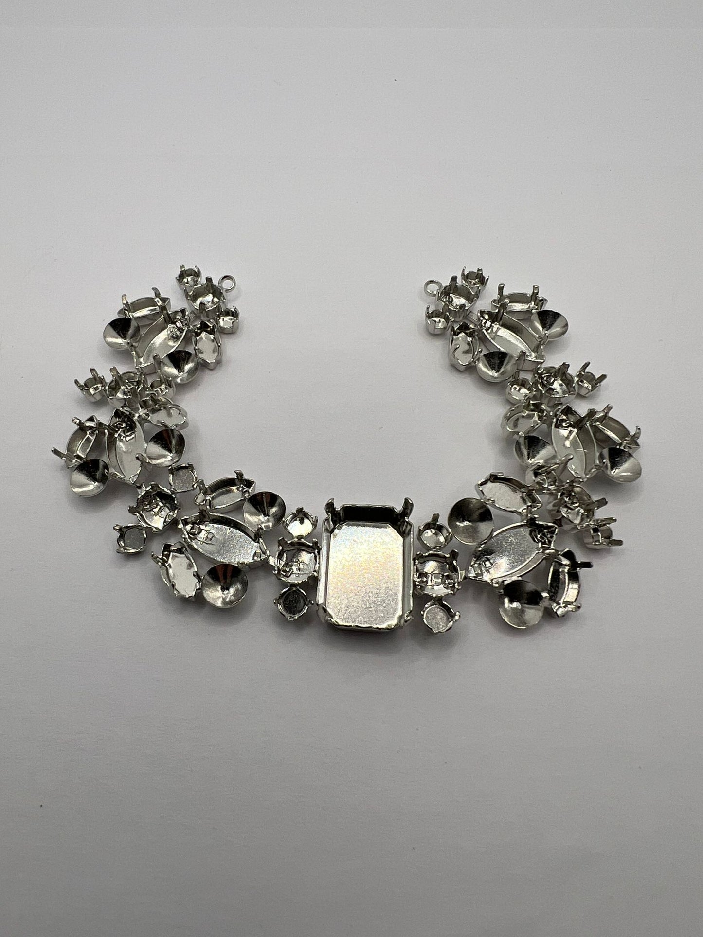 7081 Vintage leerer Armband zum Befüllen mit Swarovski Kristallen 17cm
