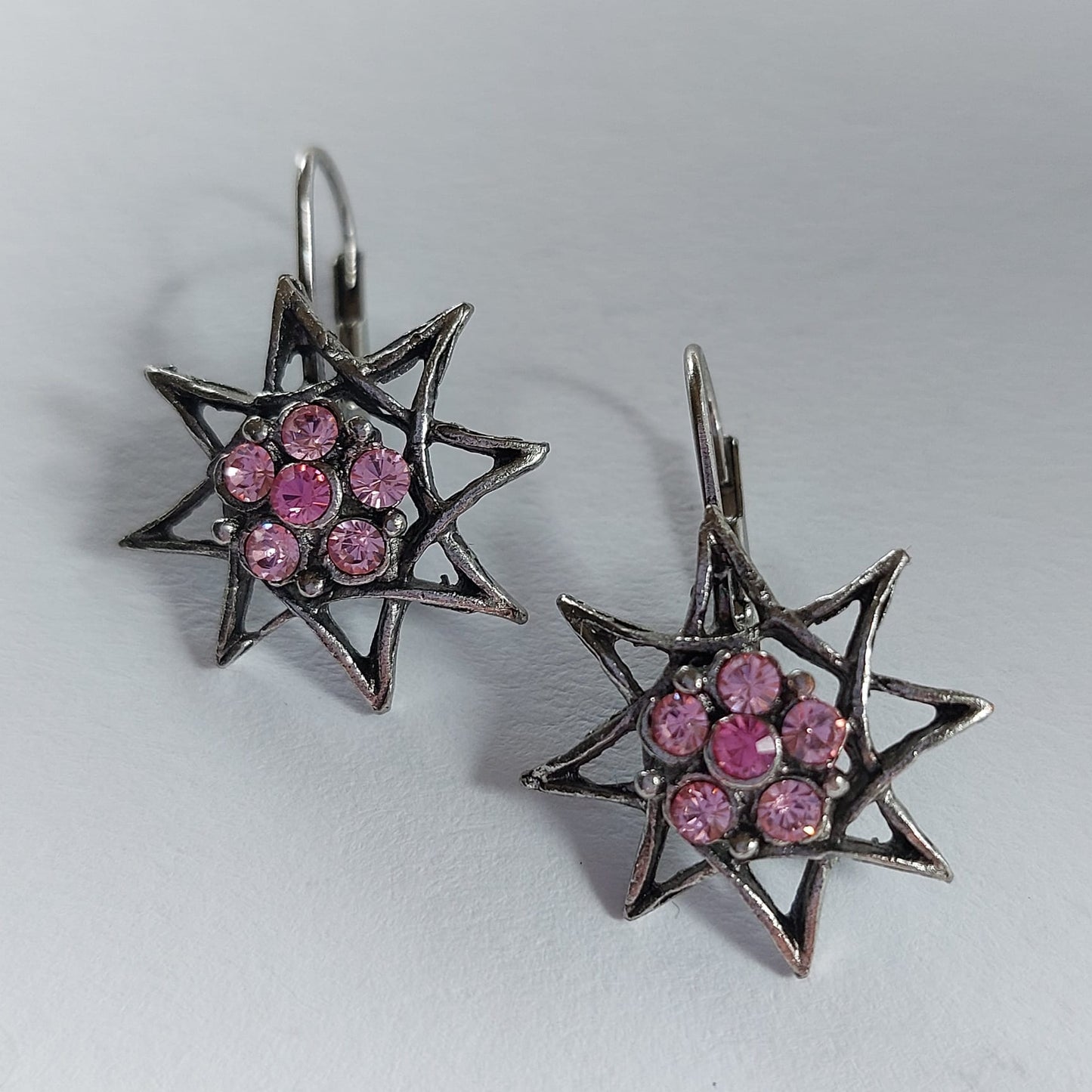 3550 Vintage Ohrringe mit Swarovski Kristallen 25mm