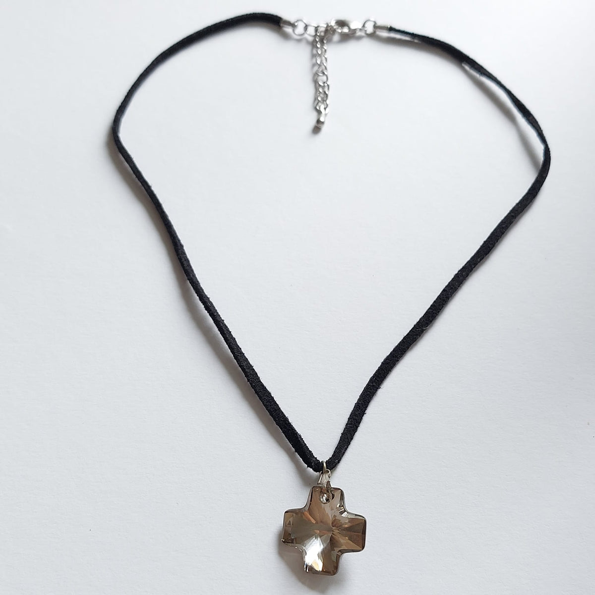 6049 Vintage Swarovski Square Cross Pendant Halskette 38cm