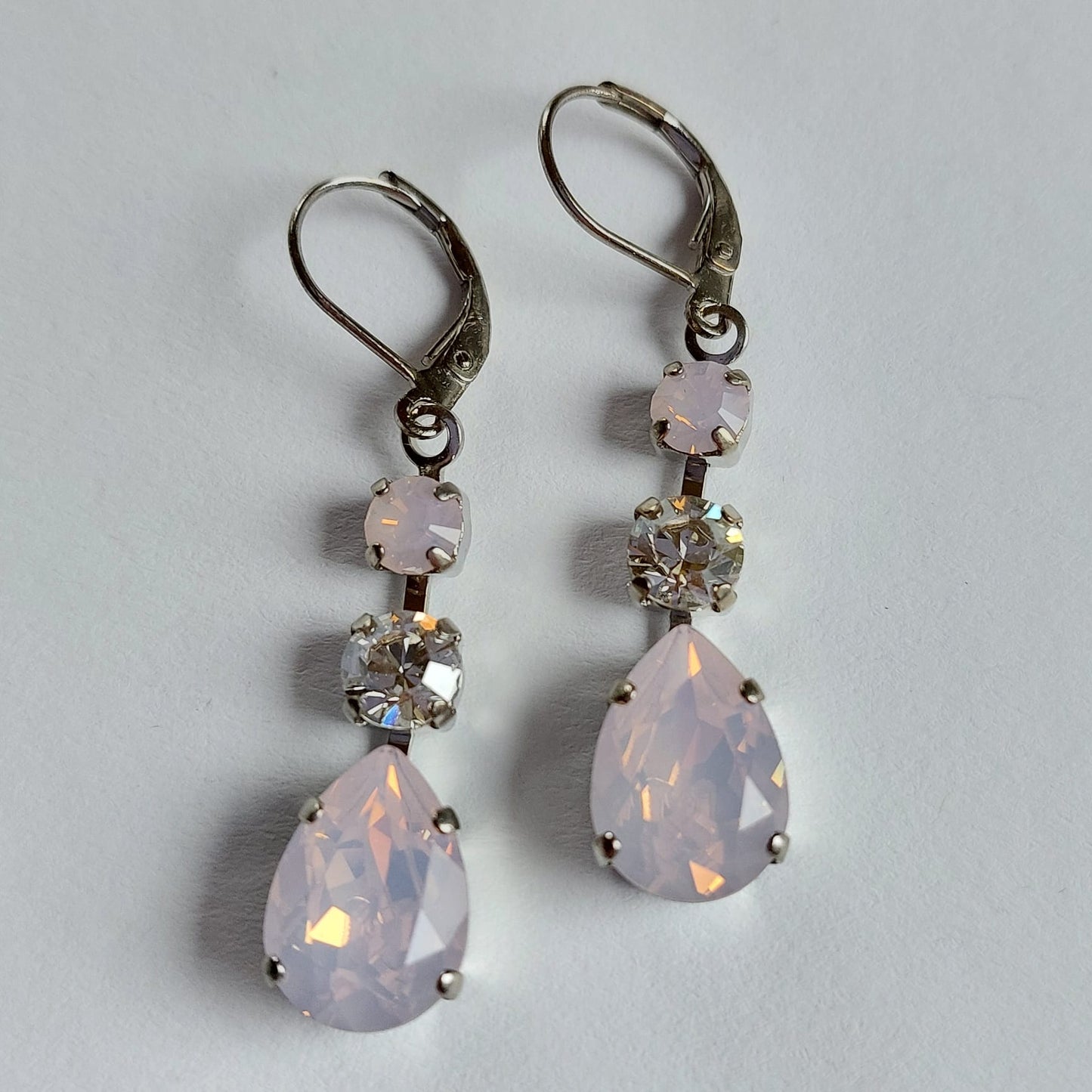 3634 Vintage Ohrringe mit Swarovski Kristallen 50mm