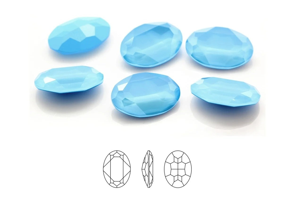 Swarovski® Fancy Oval Summer Blue Unfoiled 30x22mm
