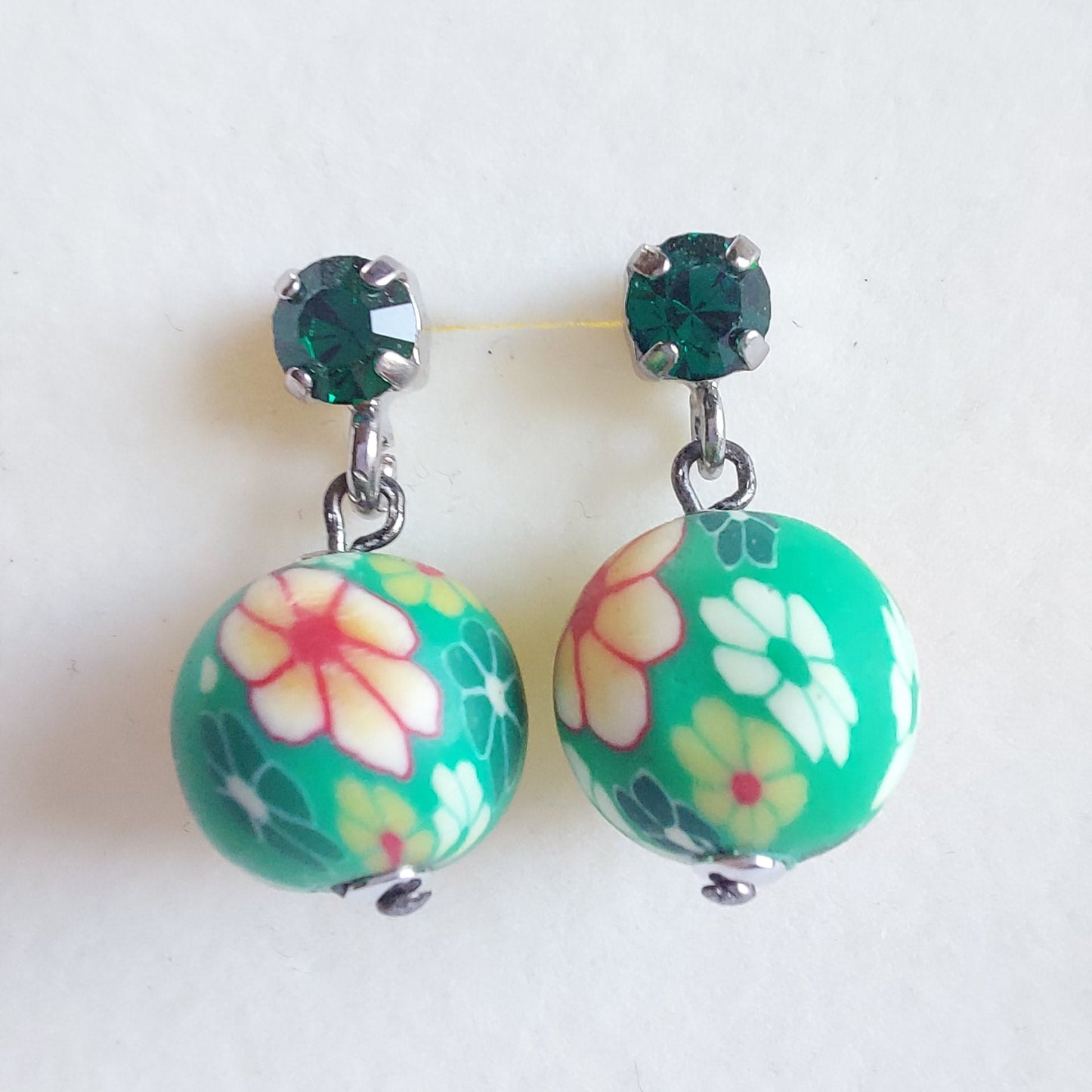 3504 Vintage-Ohrringe mit Swarovski Kristallen 25mm