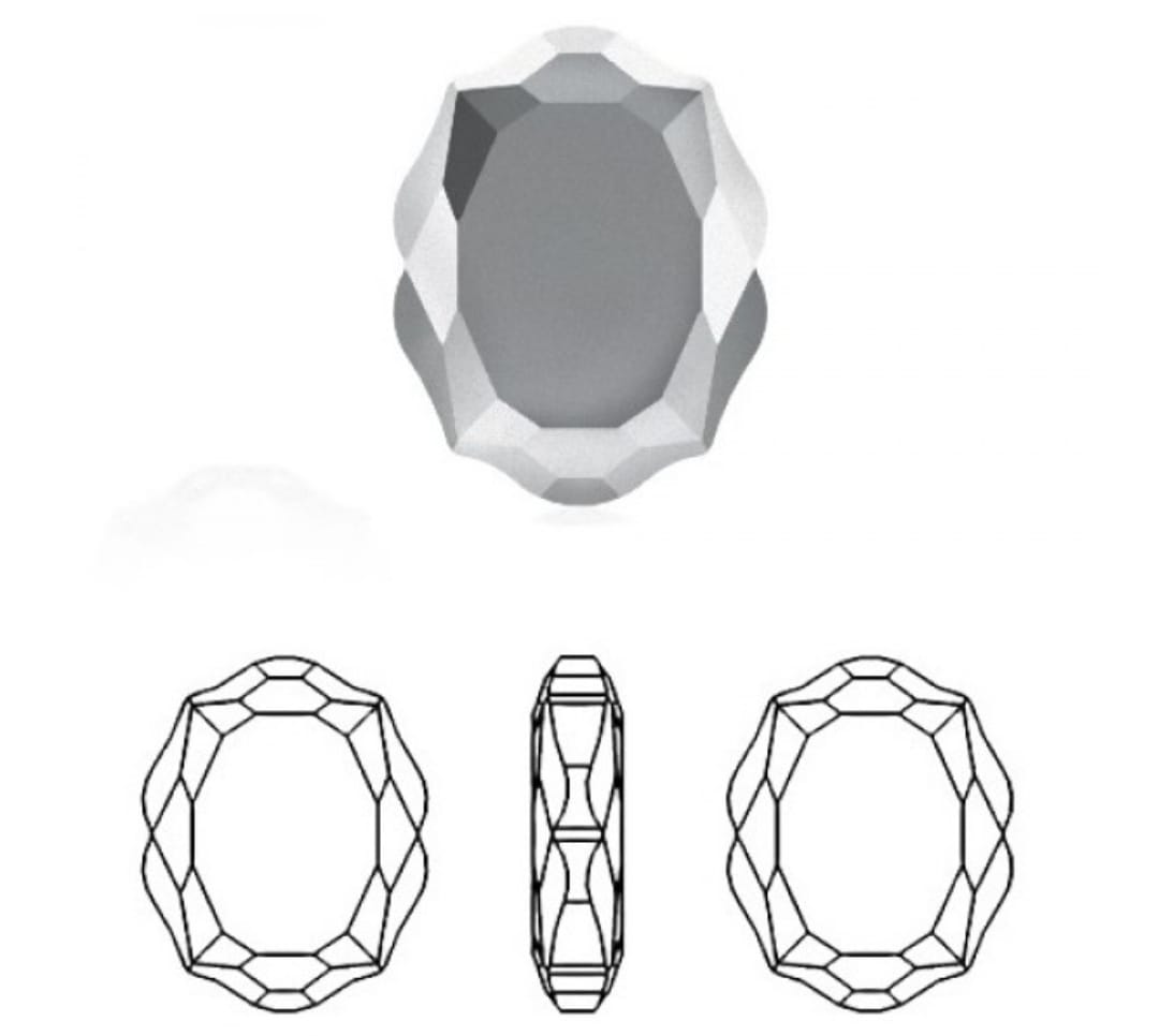 Swarovski® Fancy Baroque Mirror Light Chrome 14x11mm