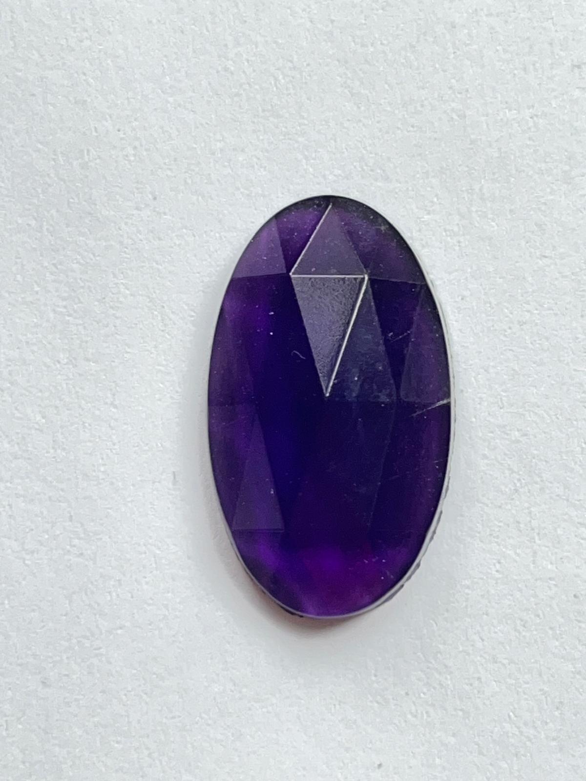 5820 Vintage Kunststoff Oval Crystal Cut Cabochon 25mm