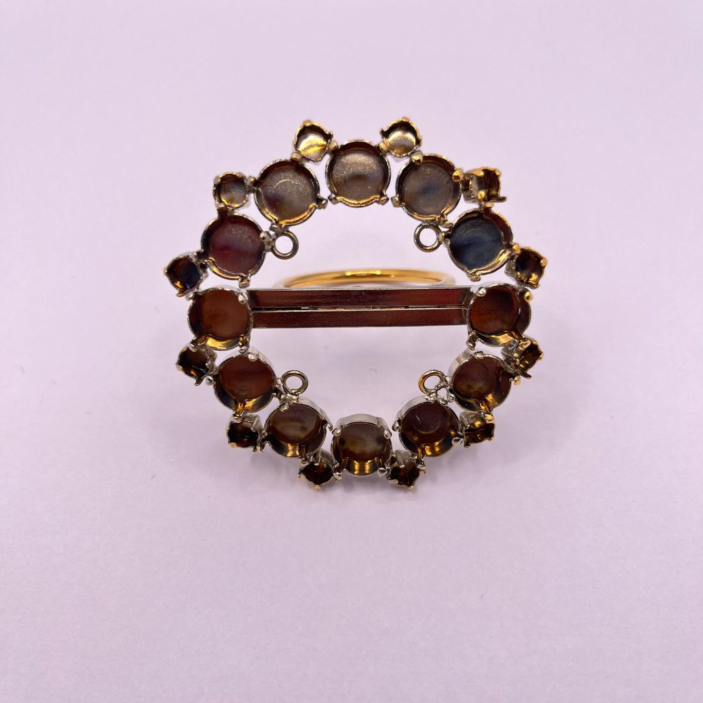 2513 Vintage leerer Schalhalter zum Befüllen mit Swarovski Kristallen 57mm