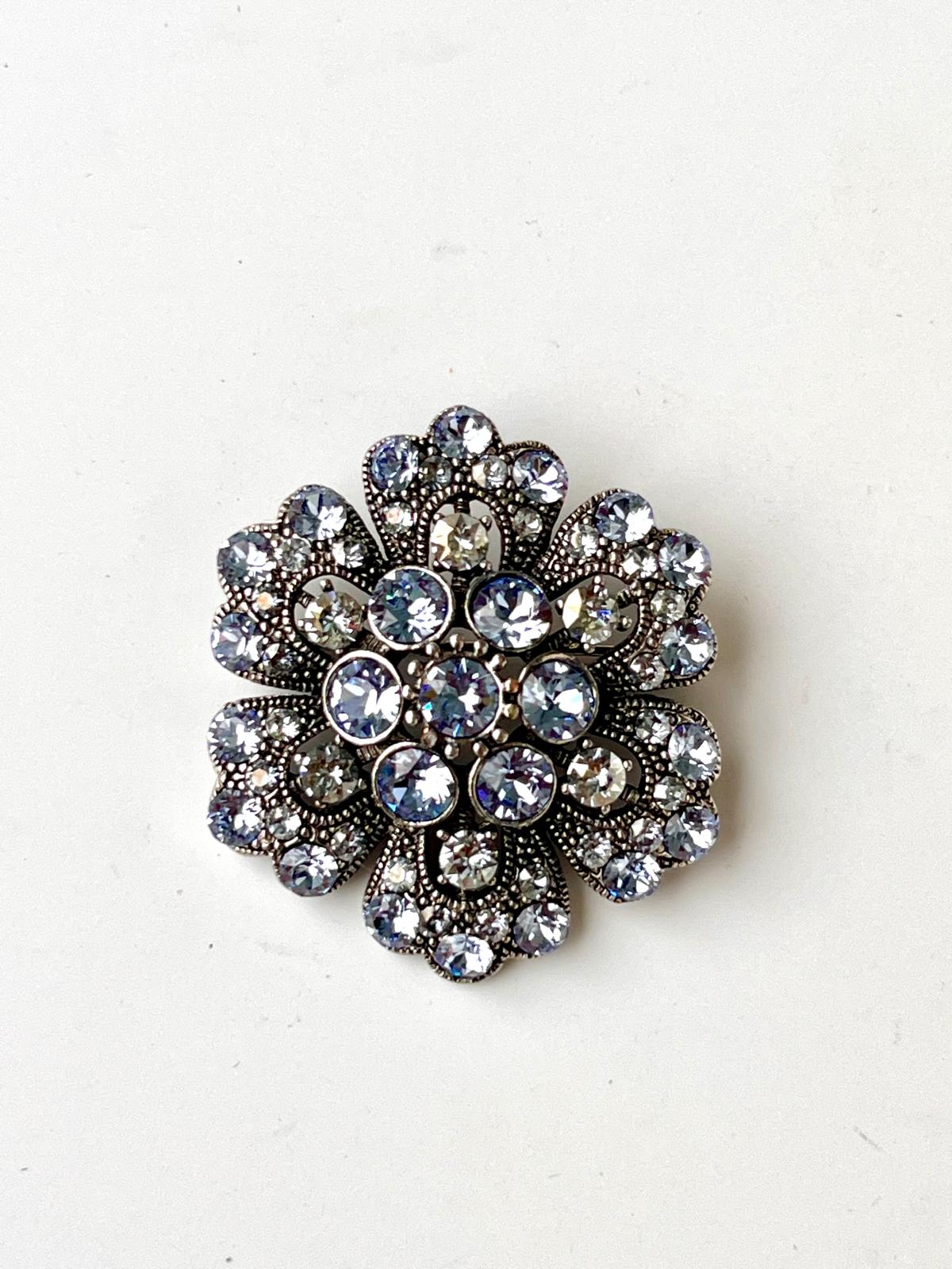 8472 Vintage Swarovski Kristallen Brosche 40mm