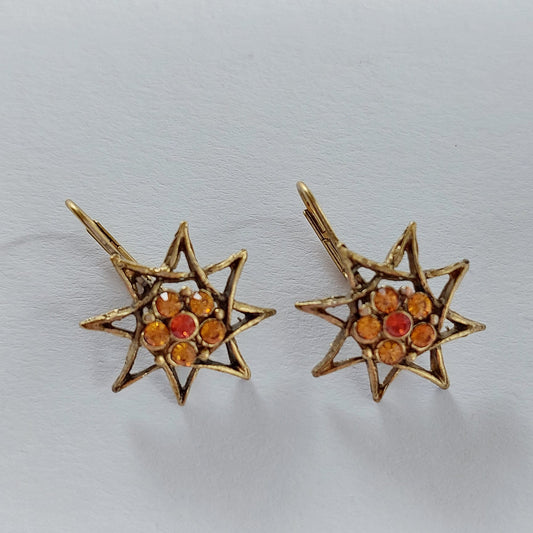 3551 Vintage Ohrringe mit Swarovski Kristallen 25mm