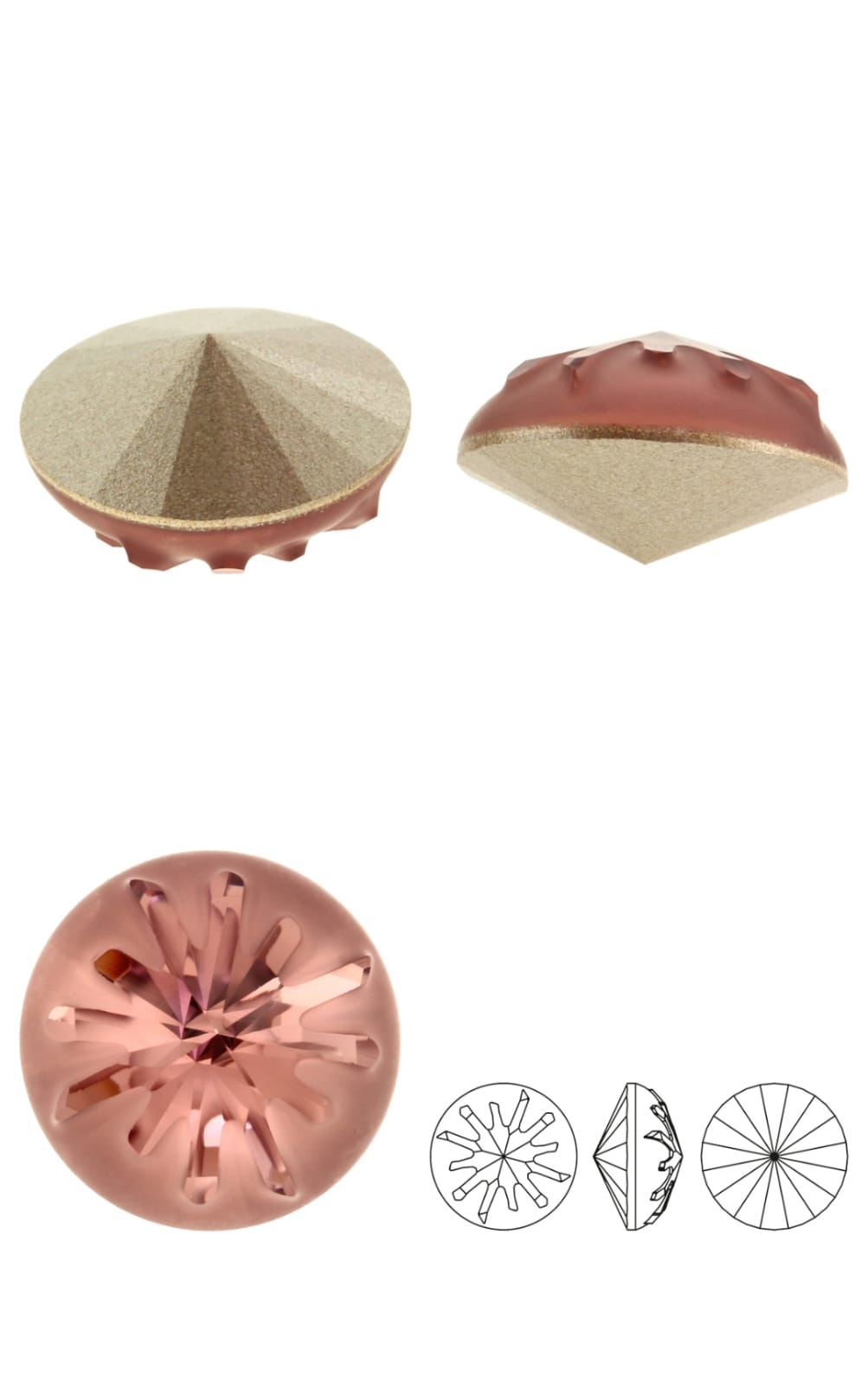Swarovski® Fancy Sea Urchin Round Blush Rose 10mm