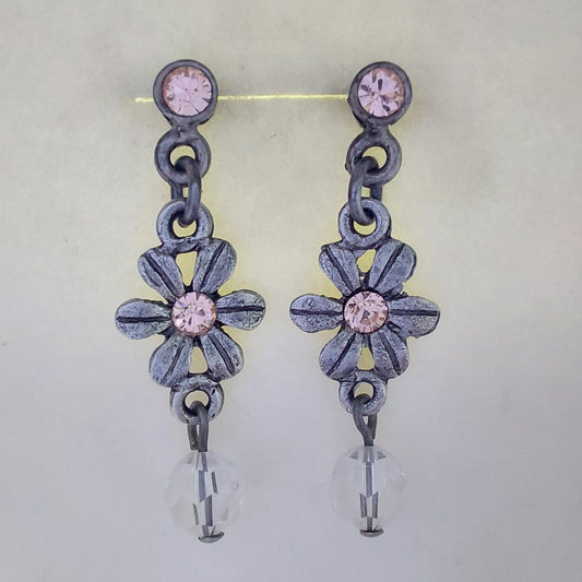 3342 Vintage-Ohrringe mit Swarovski Kristallen 32mm