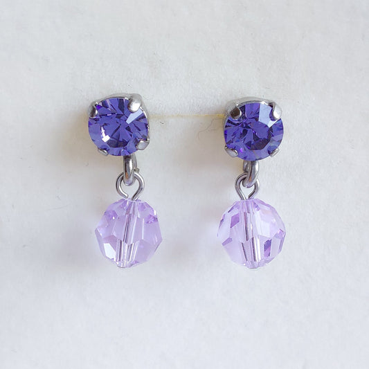 3479 Vintage-Ohrringe mit Swarovski Kristallen 20mm