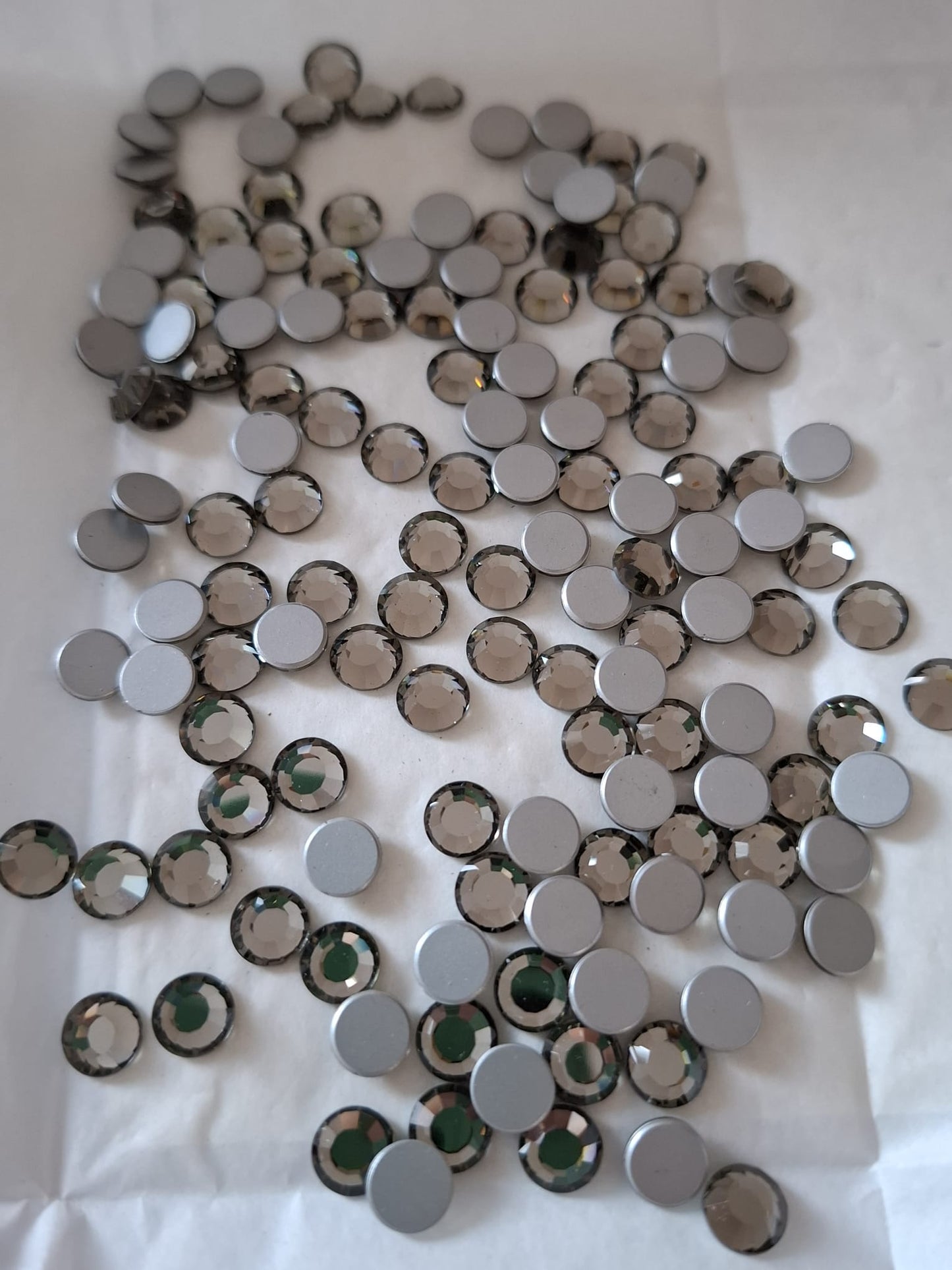 Swarovski® Vintage Flatback Black Diamond Silver Foiled SS34