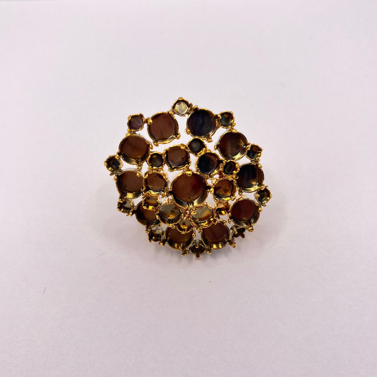 8929 Vintage leerer Rhodium Brosche zum Befüllen mit Swarovski Kristallen 41mm
