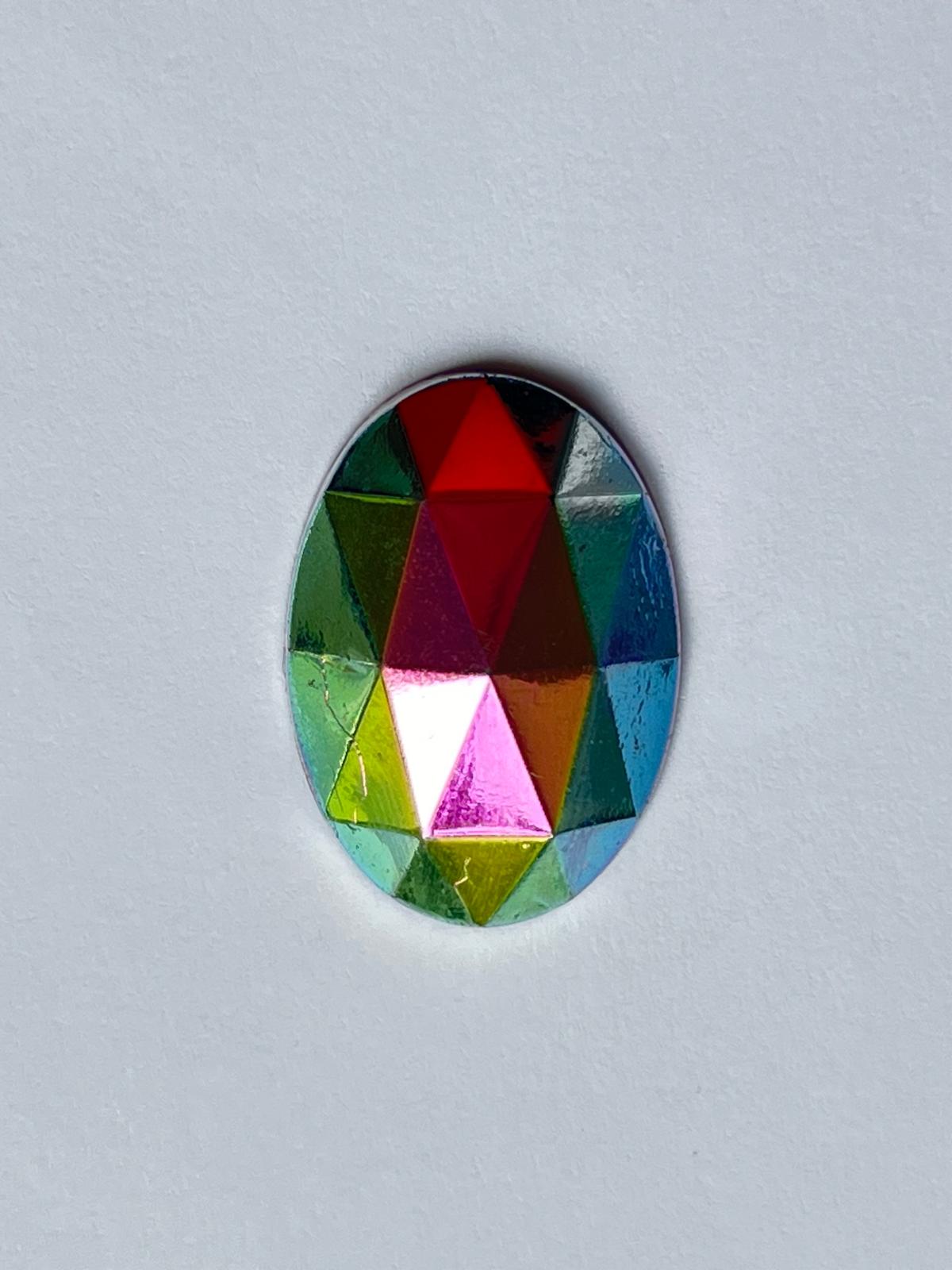 5812 Vintage Kunststoff Oval Crystal Cut Cabochon 25mm
