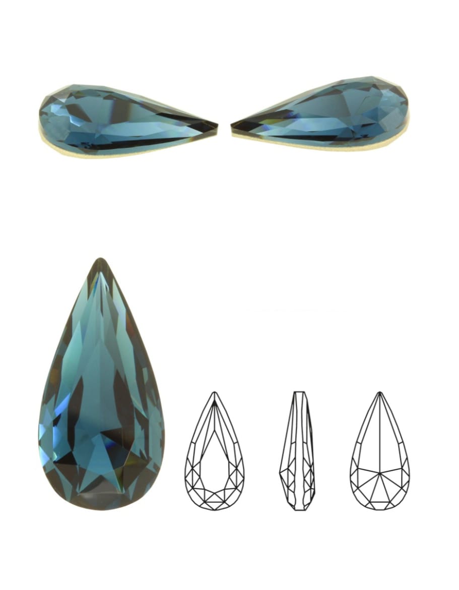 Swarovski® Fancy Teardrop Montana 14x7mm