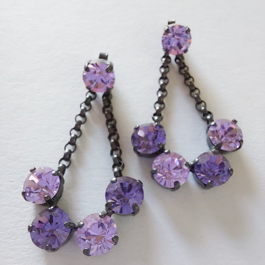3380 Vintage-Ohrringe mit Swarovski Kristallen 55mm
