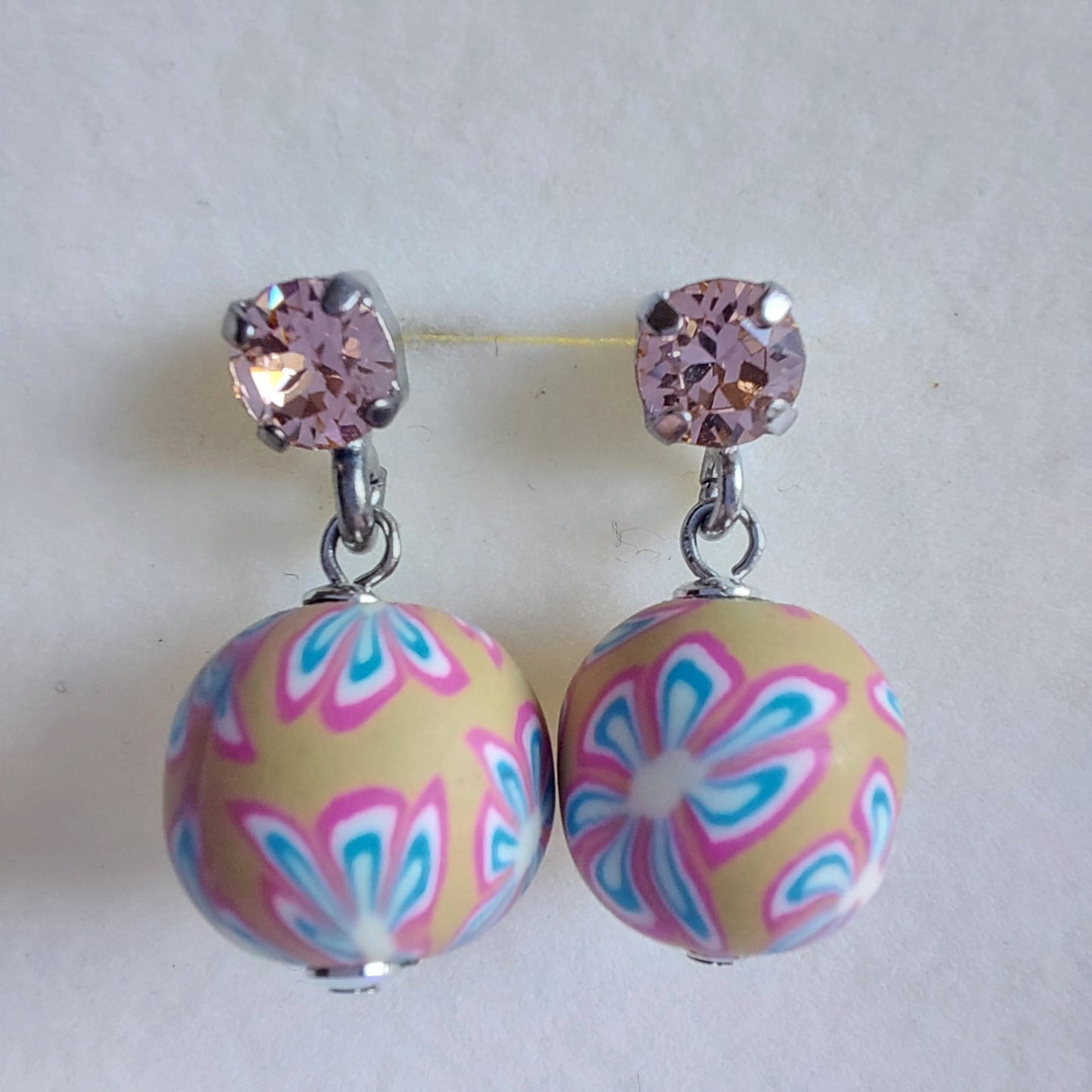 3512 Vintage-Ohrringe mit Swarovski Kristallen 25mm