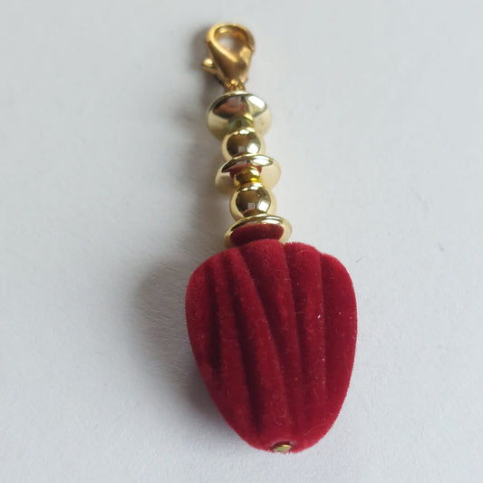 Samt Accessoire-Anhänger mit Swarovski Kristallen 65mm