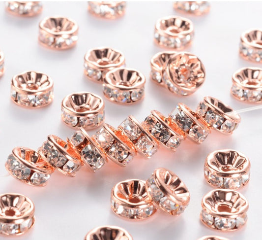 Swarovski® Rondelle Metal Crystal Rosegold 6mm
