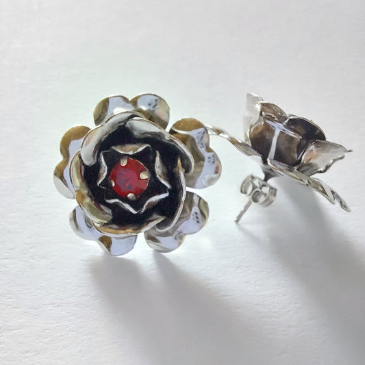 3326 Vintage-Ohrringe mit Swarovski Kristallen 25mm