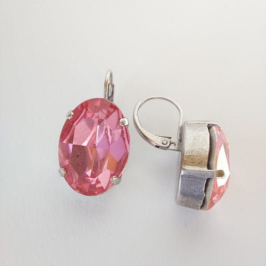 3429 Vintage-Ohrringe mit Swarovski Kristallen 27mm