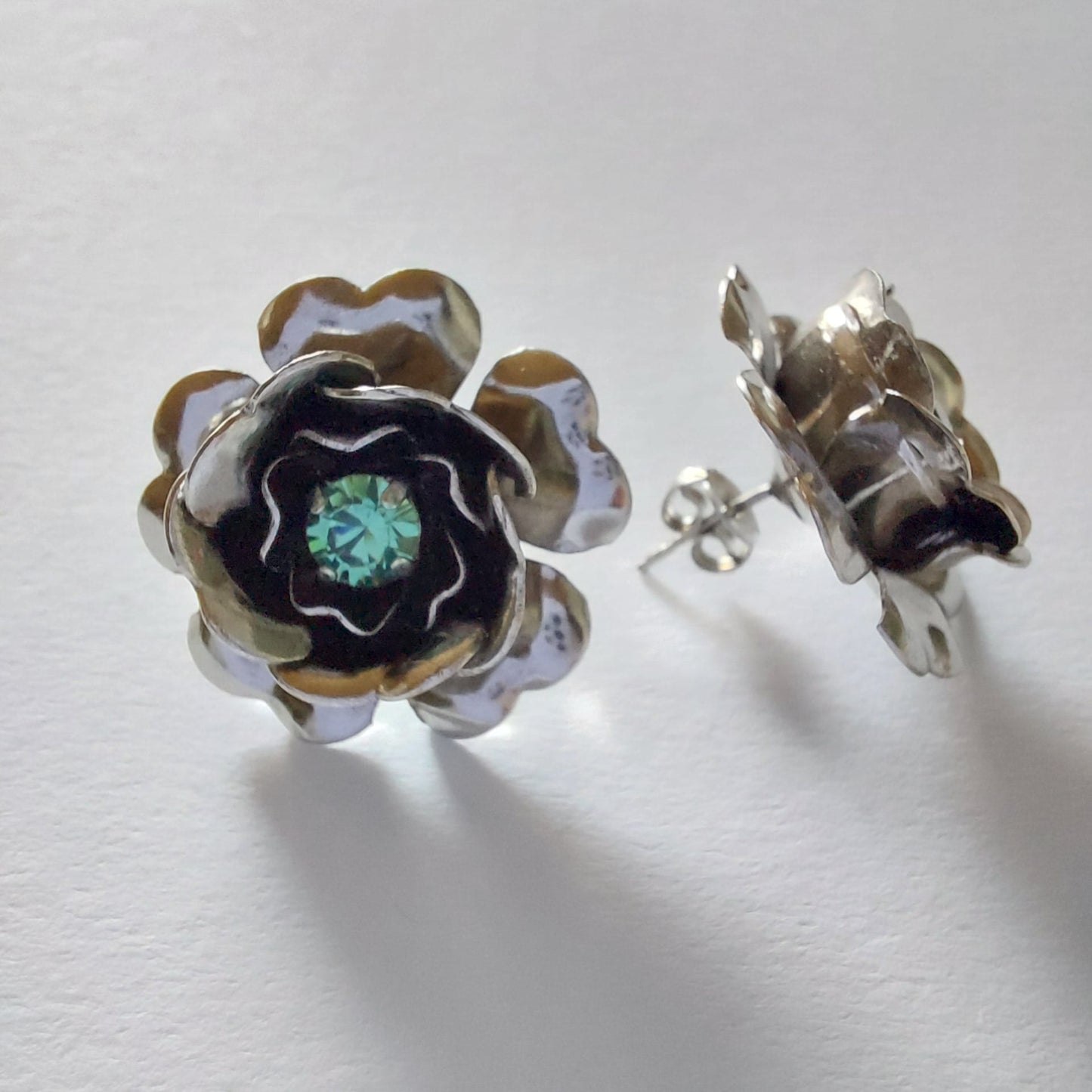 3325 Vintage-Ohrringe mit Swarovski Kristallen 25mm