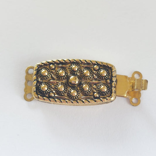 5231 Vintage Federverschluss mit Swarovski Kristallen  10,7×24,6mm