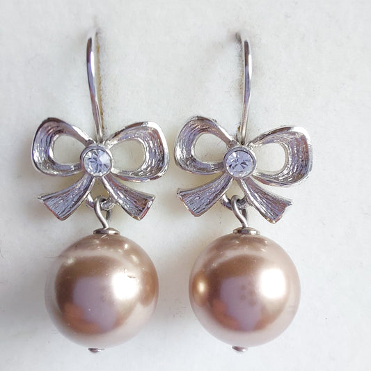 3318 Vintage-Ohrringe mit Swarovski Pearls 35mm