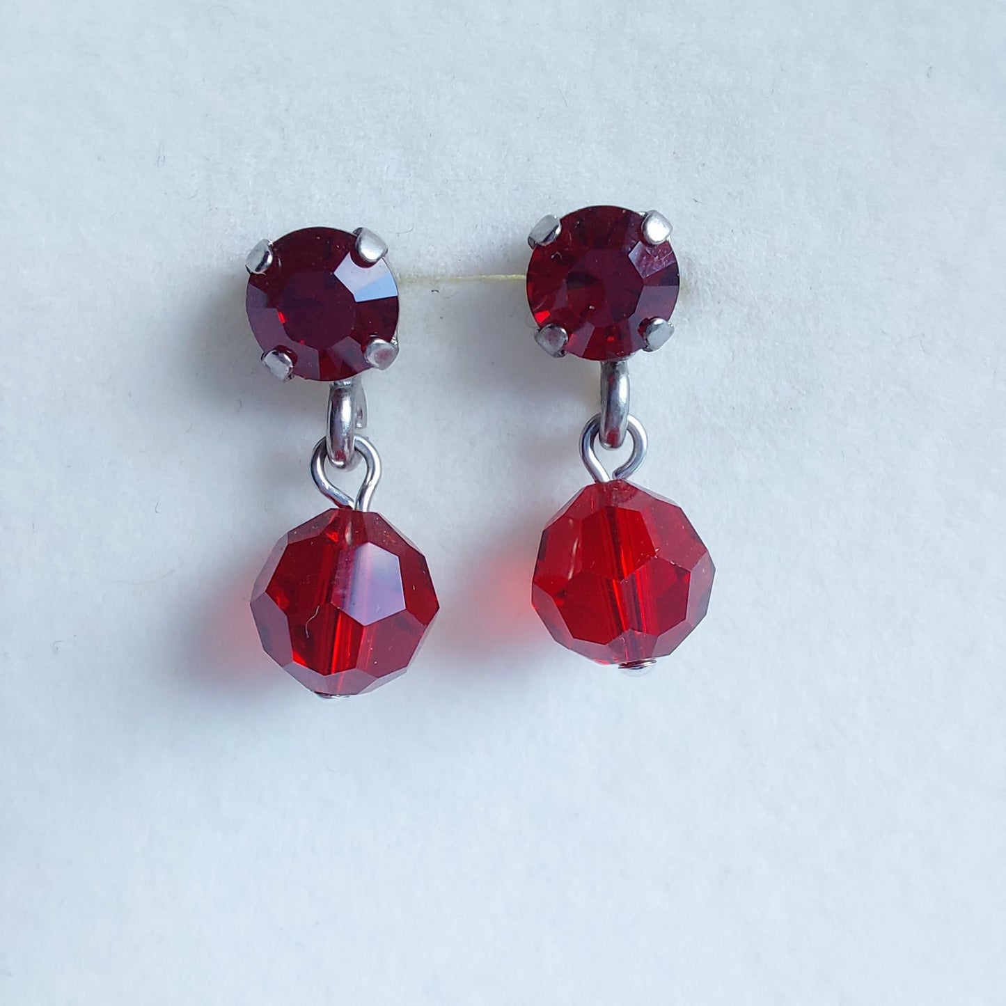3473 Vintage-Ohrringe mit Swarovski Kristallen 20mm