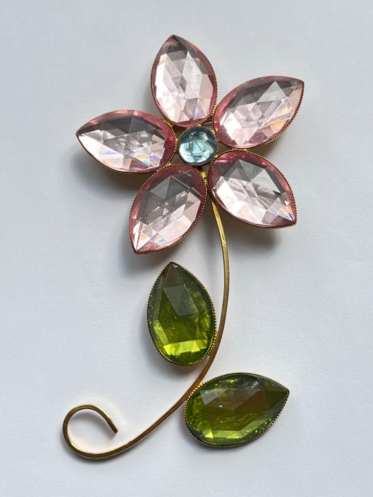 8583 Vintage Swarovski Kristallen Brosche 110mm