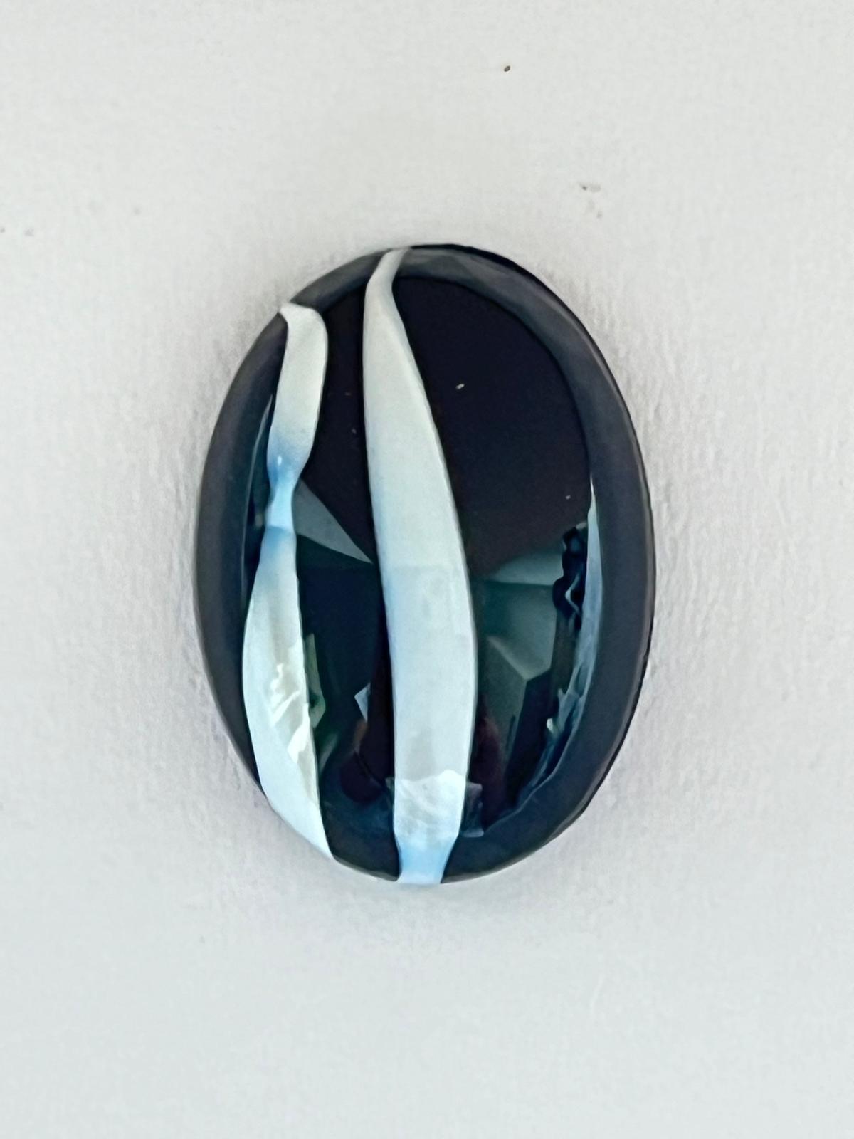 1079 Vintage Kunststoff Oval Cabochon 17mm