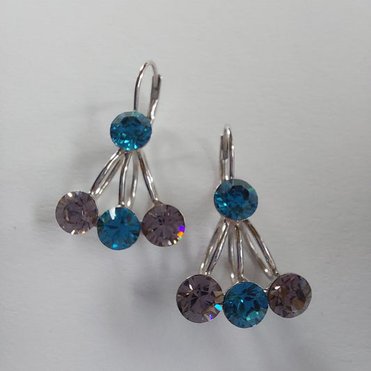 3588 Vintage Ohrringe mit Swarovski Kristallen 25mm
