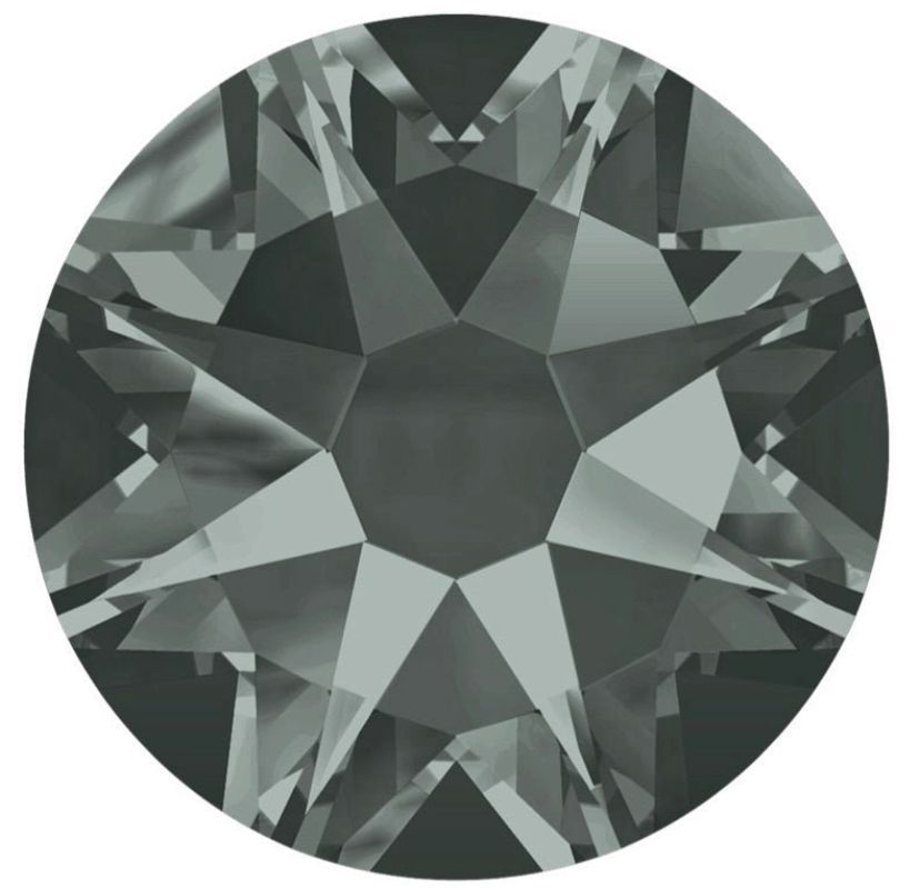 Swarovski® Nail Crystals Flat Rund Black Diamond SS6