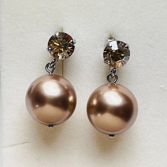 3959 Vintage Earring mit Swarovski Crystals 27mm