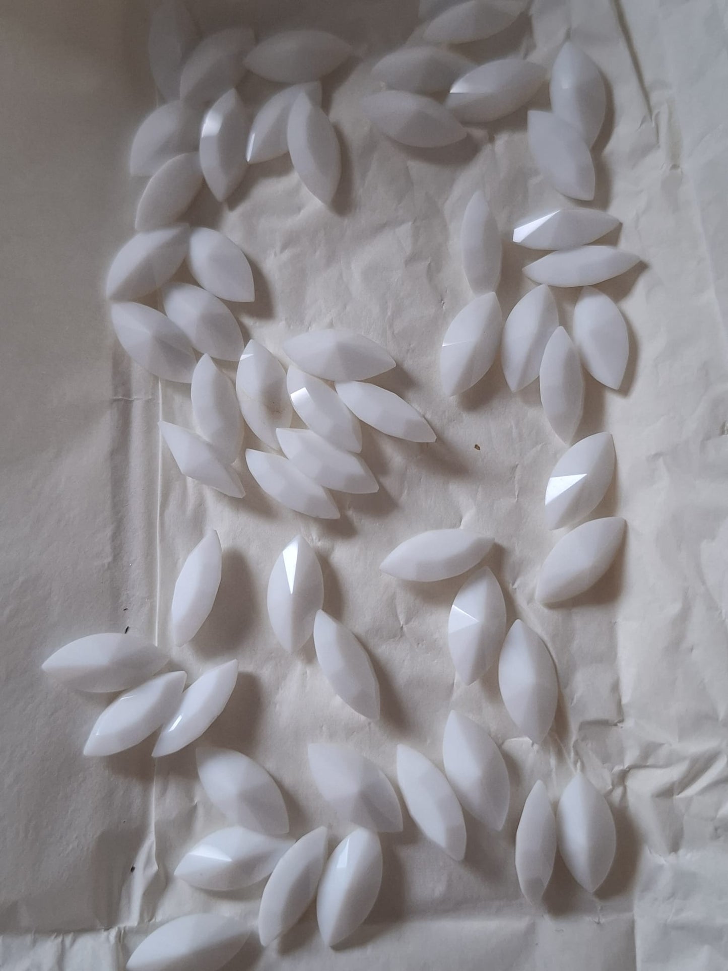 Swarovski® Fancy Vintage Navette Chalkwhite Unfoiled 15mm