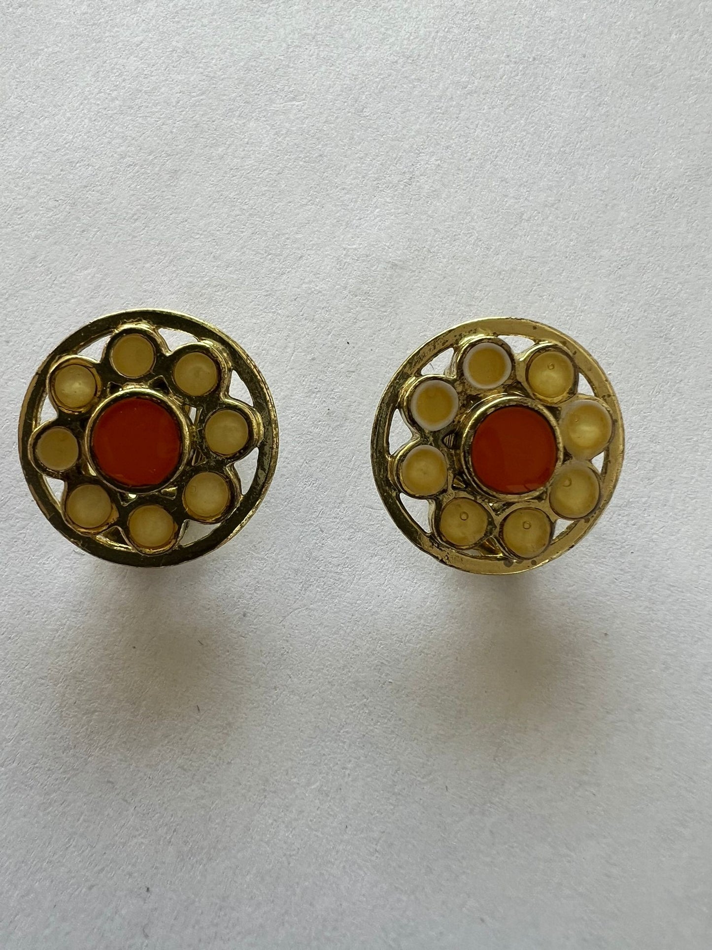 3019 Vintage Emaille Ohrclip 21mm