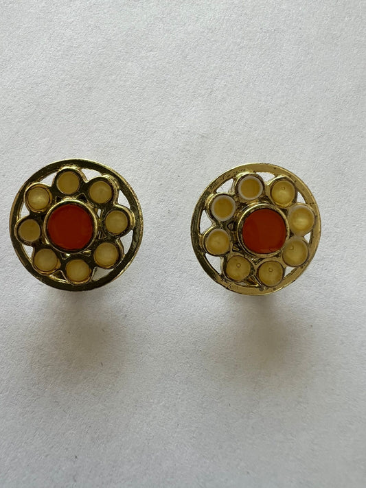 3019 Vintage Emaille Ohrclip 21mm