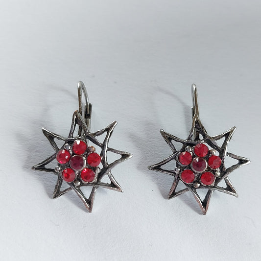 3549 Vintage Ohrringe mit Swarovski Kristallen 25mm