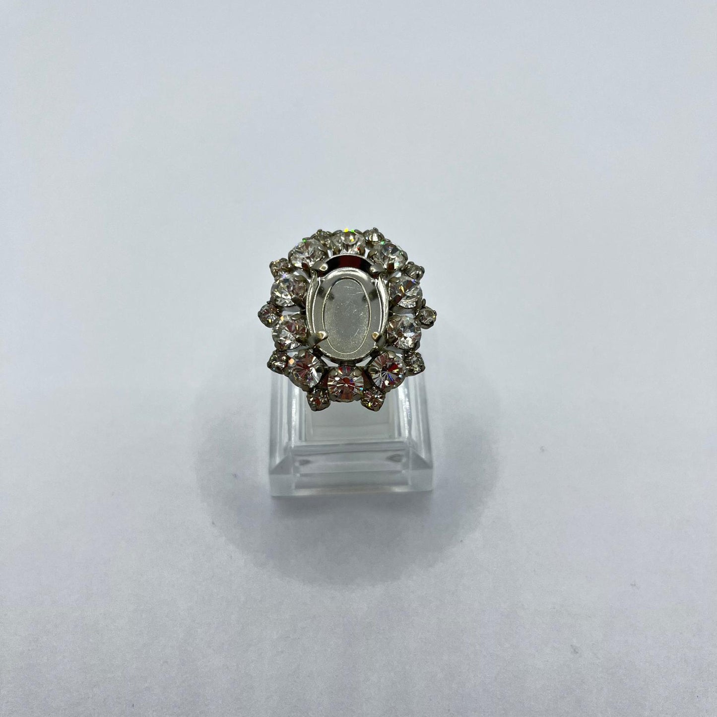 9654 Vintage Swarovski Kristallen halb gefüllt Ring 29mm