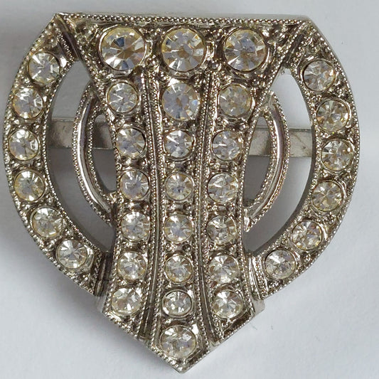 2052 Silberne Gürtelschnalle mit Swarovski Kristallen 27mm