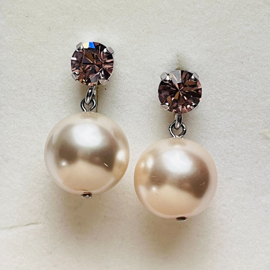 3960 Vintage Earring mit Swarovski Crystals 27mm