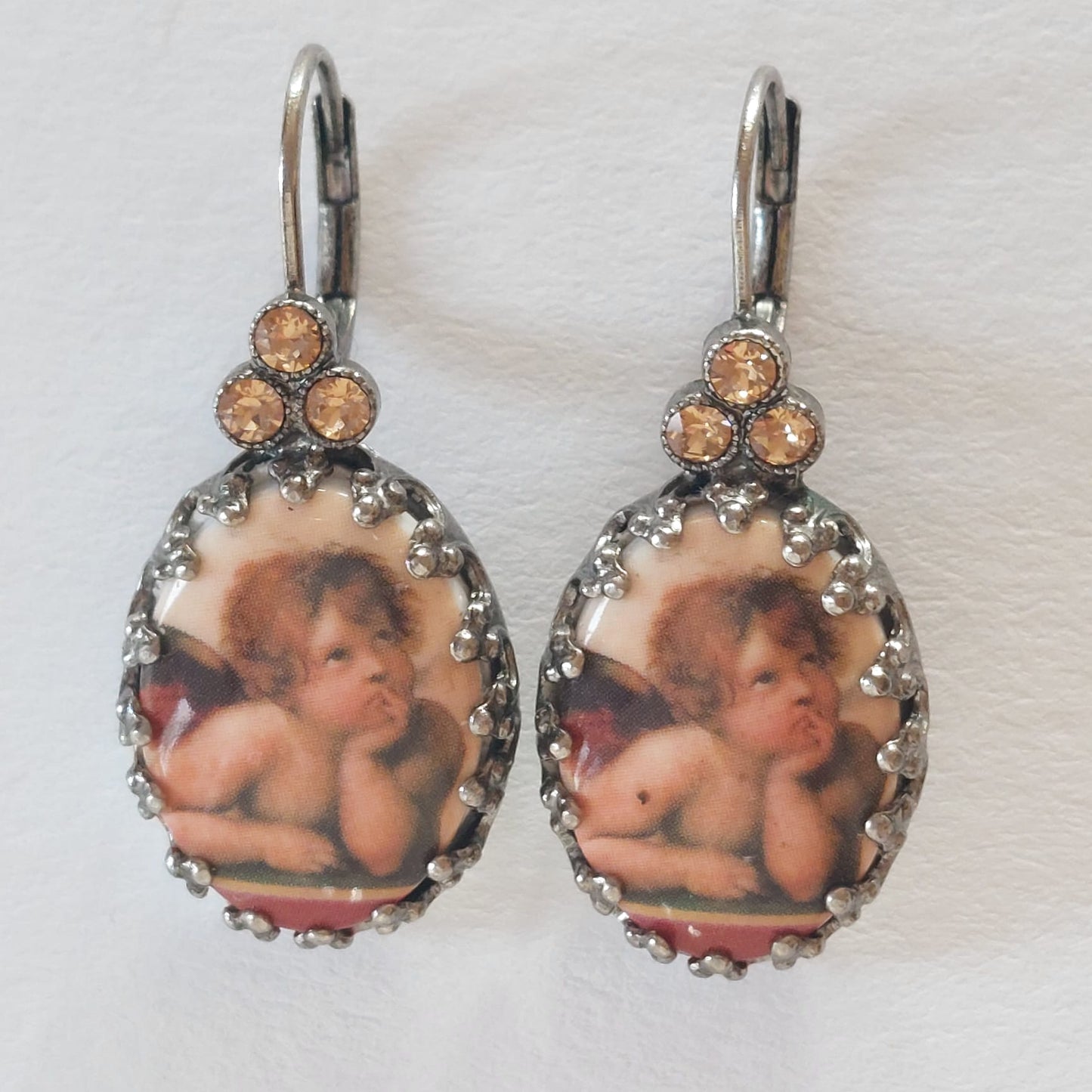 3892 Vintage Earring mit Swarovski & Cabochon