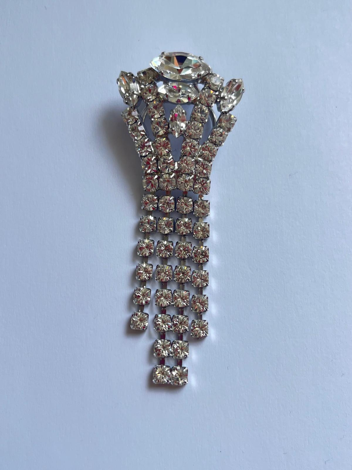 2293 Vintage Swarovski Kristallen Schal-/Tuchhalter 80mm