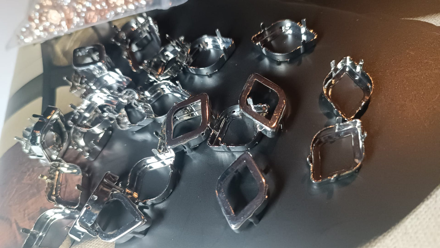 Swarovski® Fassung Lemon Silver 14x9mm